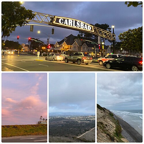 Collage of scenes from Carlsbad, California