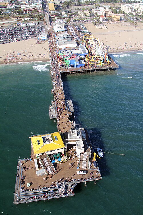 Aerial view of the Santa Monica Pier